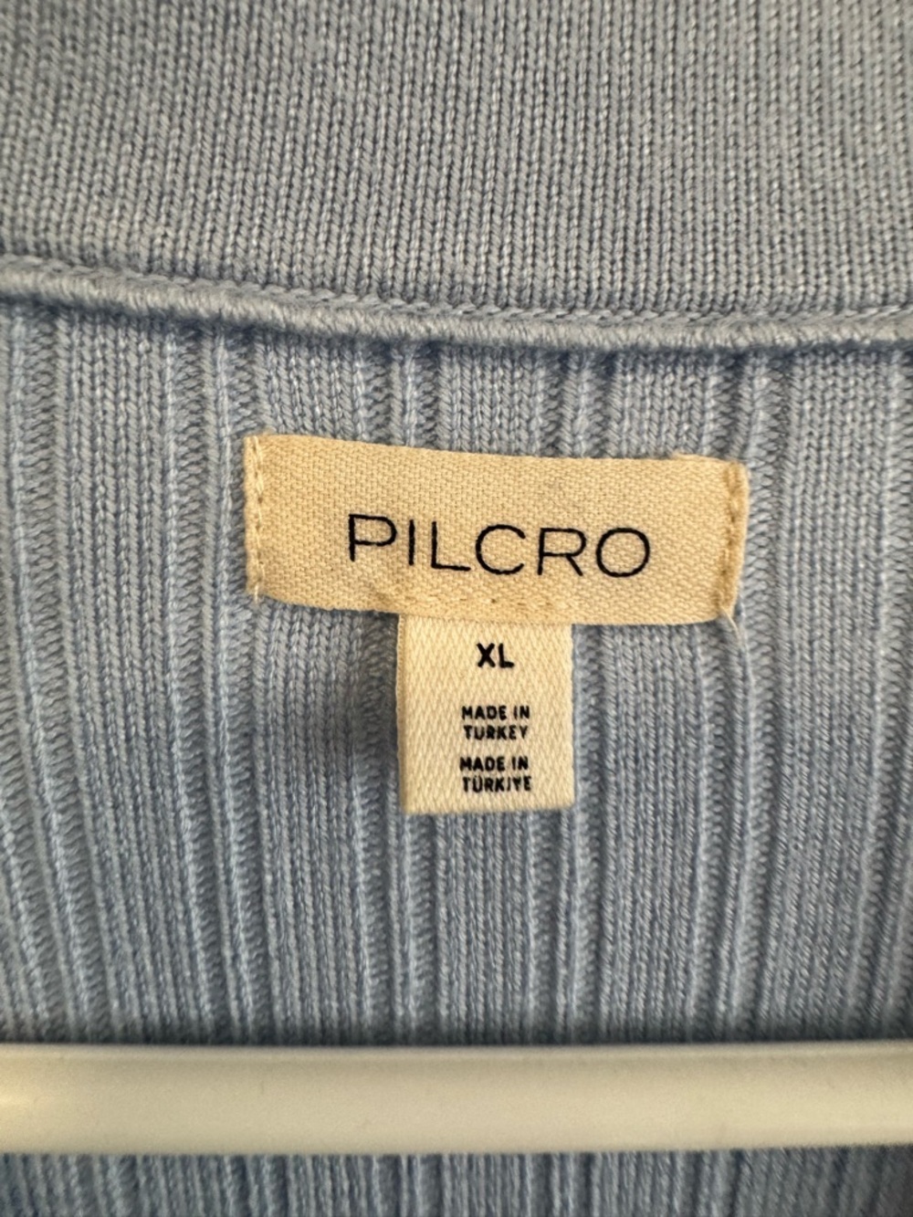 Anthropologie pilcro blue sweater ribbed vneck buttons size XL Henley - Picture 4 of 9